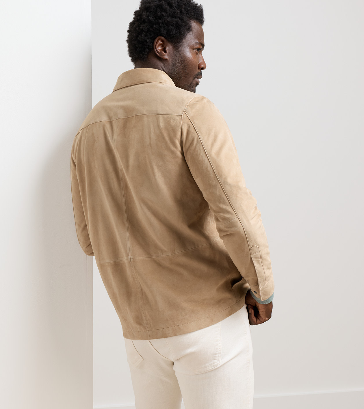 Featherweight Suede Shirt Jacket in Sand - Alternate Image 2