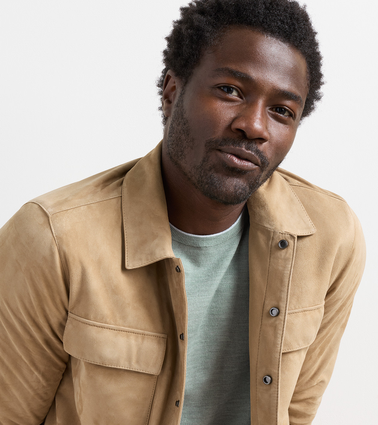 Featherweight Suede Shirt Jacket in Sand - Alternate Image 5