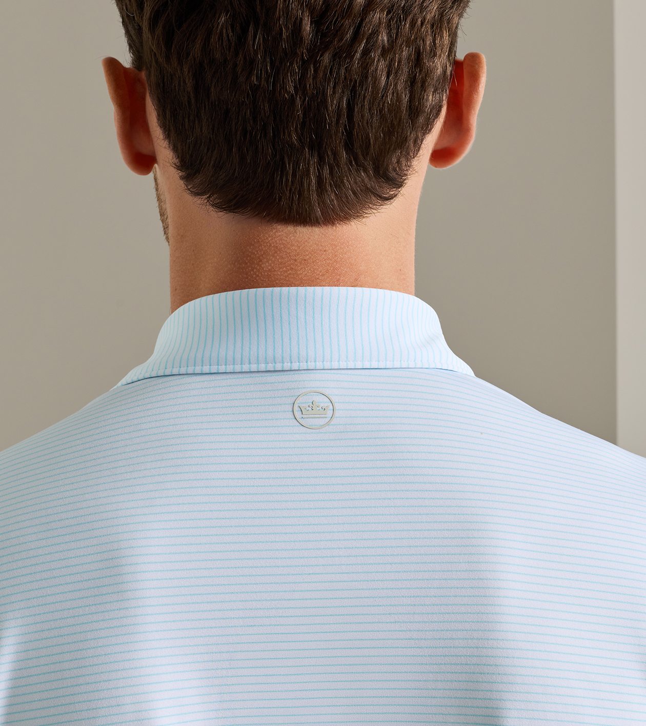 Wade Performance Jersey Polo in WHITE / ROBIN BLUE - Alternate Image 3