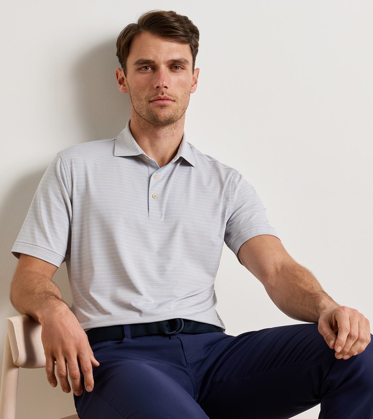 Oaks Performance Jersey Polo in British Grey - Alternate Image 1