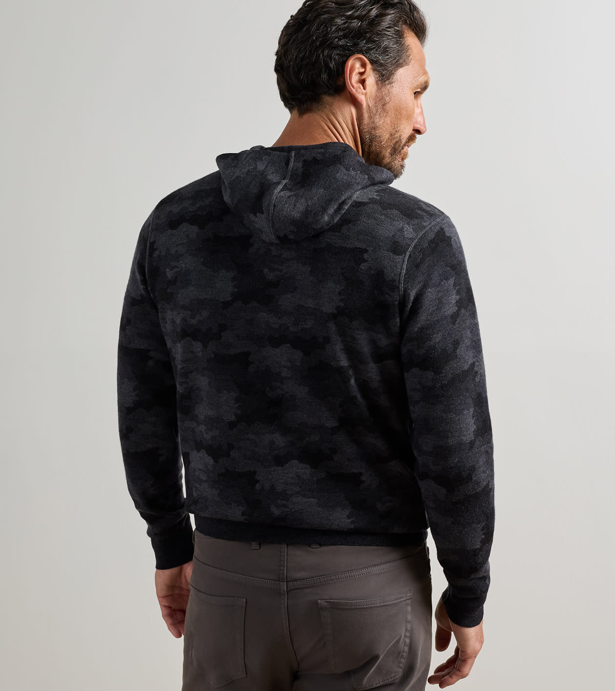Reversible Camo Popover Hoodie in Black - Alternate Image 2