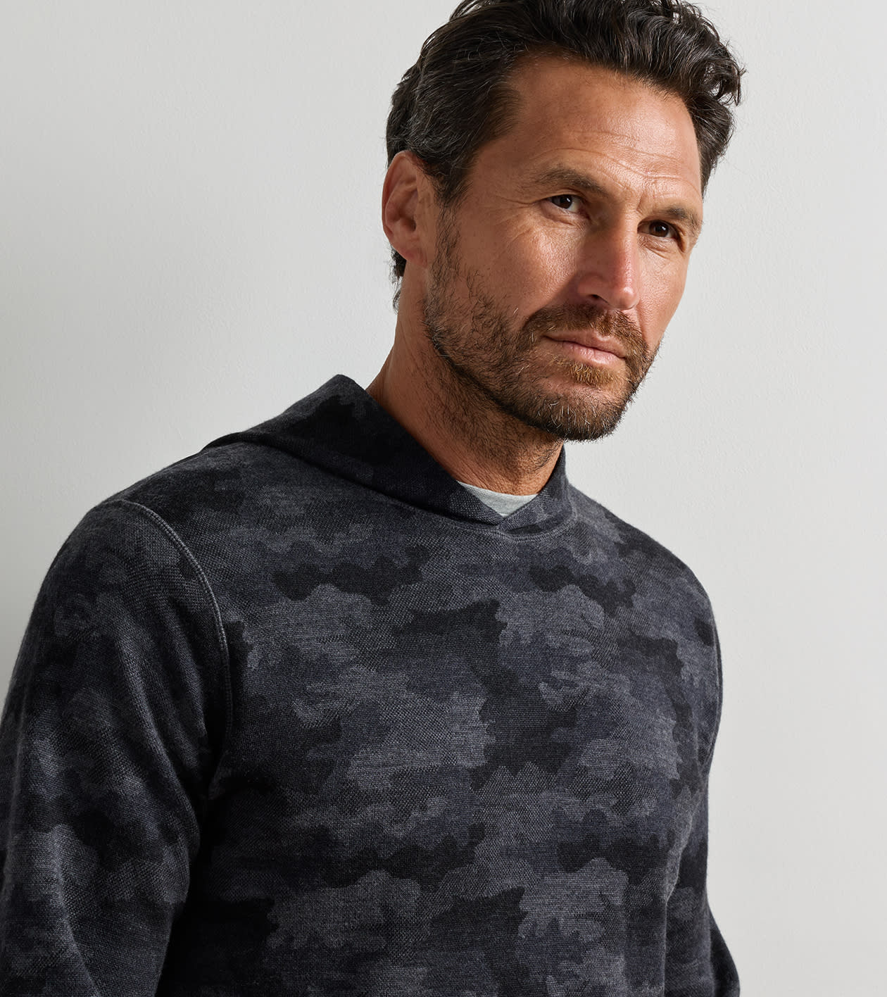 Reversible Camo Popover Hoodie in Black - Alternate Image 3
