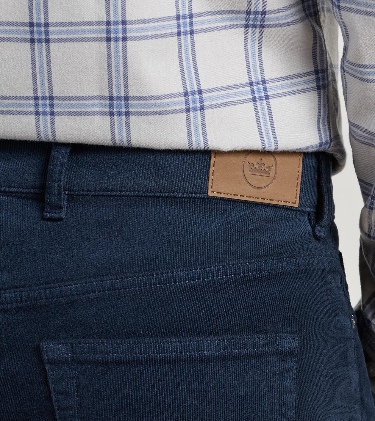 Classic Comfort Corduroy Five Pocket Trouser in Dark Navy - Alternate Image 3