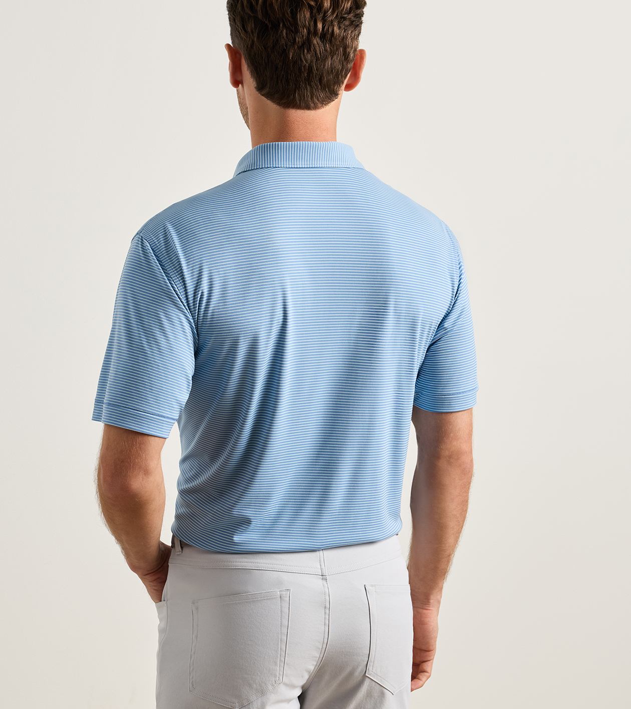 Featherweight Park Stripe Performance Polo in HYPER BLUE - Alternate Image 2