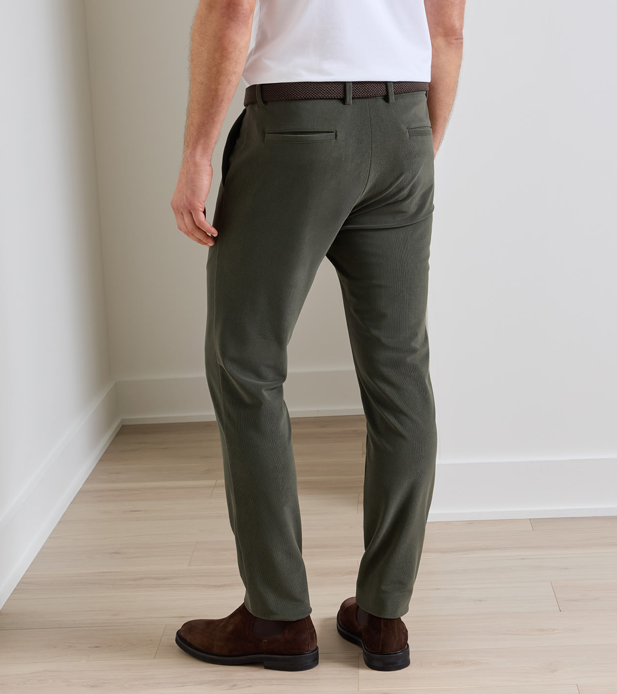 Bingham Corduroy Performance Trouser in Dark Olive - Alternate Image 2