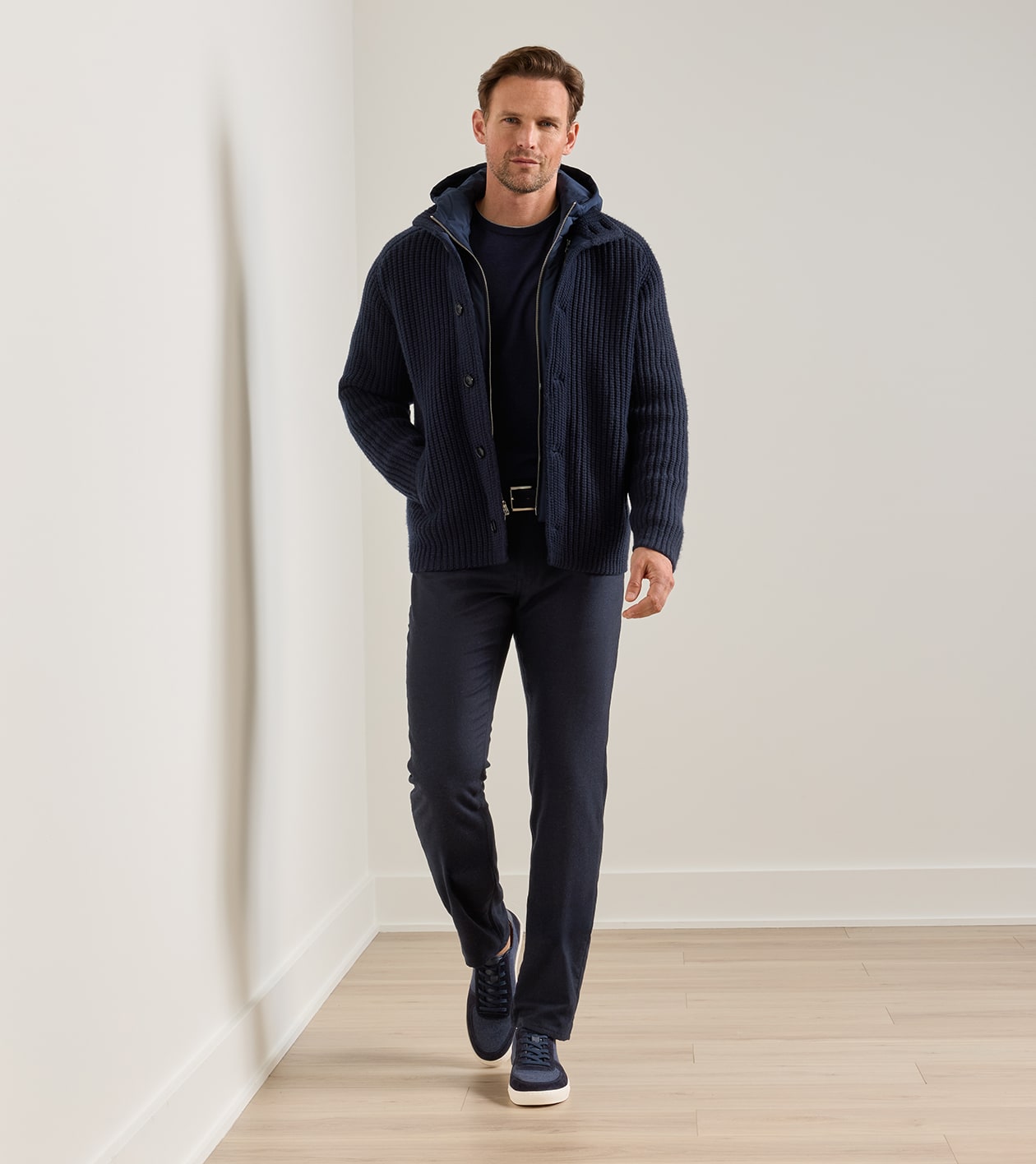 Alpine Hybrid Sweater Jacket in Navy - Alternate Image 1