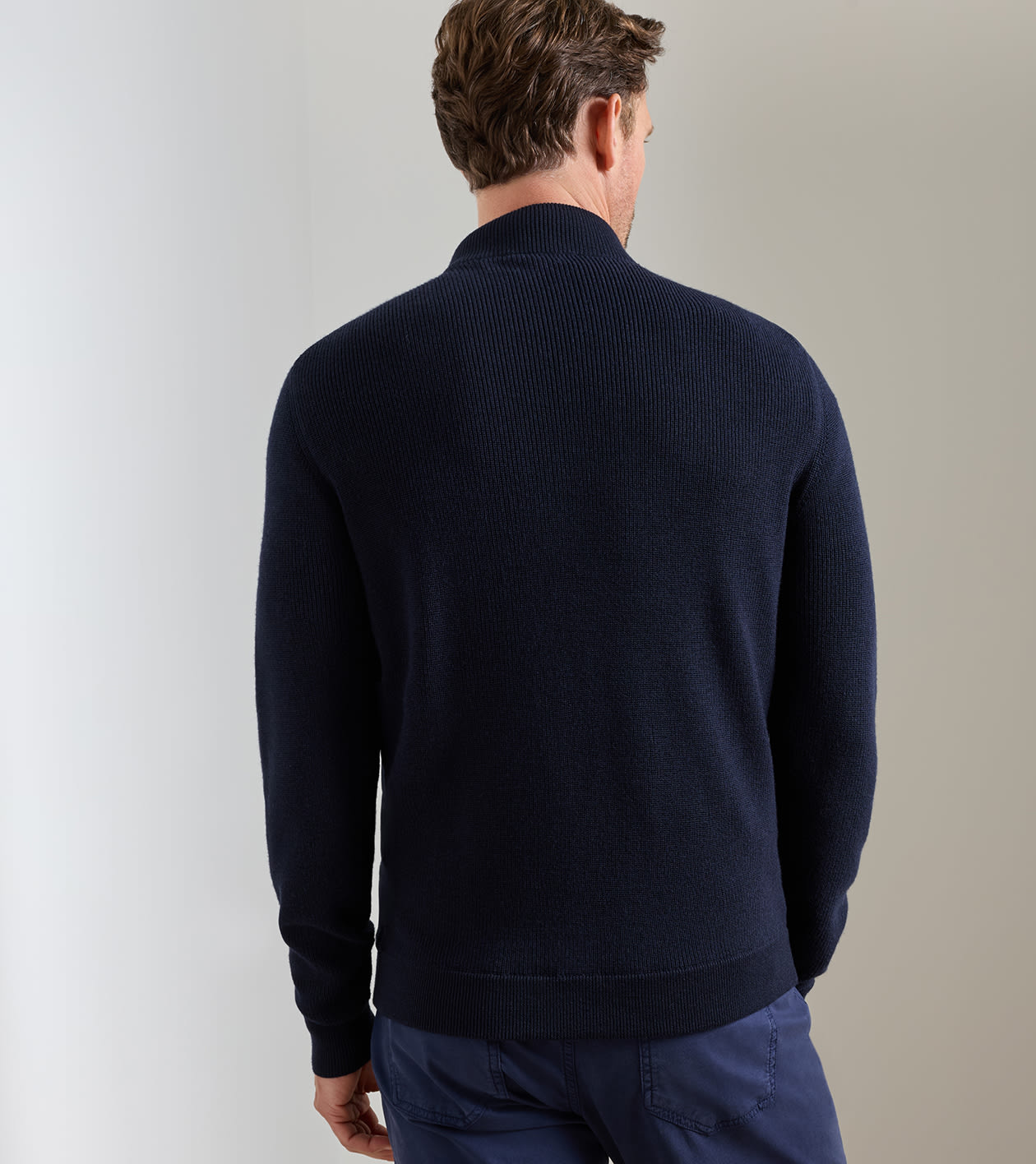 Roundhill Full-Zip Sweater in Navy - Alternate Image 2