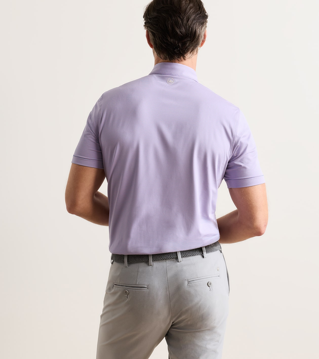 Cadenza Performance Jersey Polo in WINDY BLUE / SOFT ORCHID - Alternate Image 2