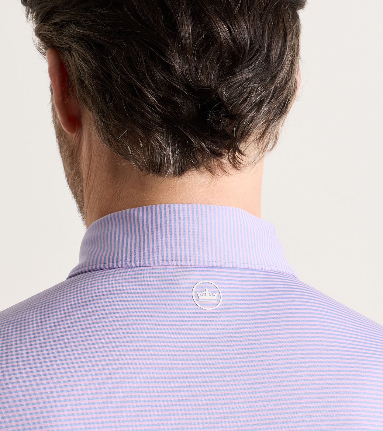 Cadenza Performance Jersey Polo in WINDY BLUE / SOFT ORCHID - Alternate Image 3