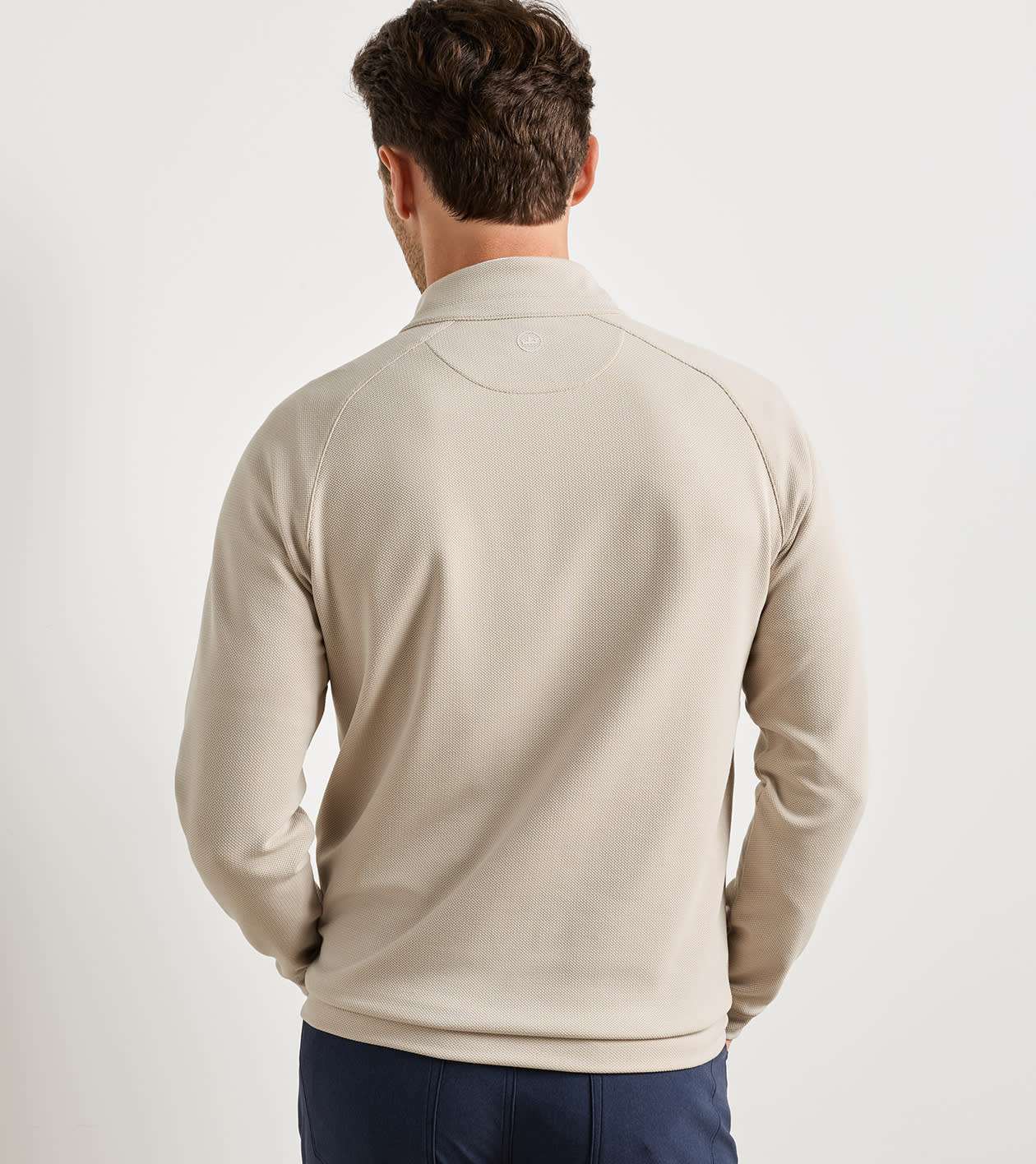 Cradle Piqu&eacute; Performance Quarter-Zip in Khaki - Alternate Image 2