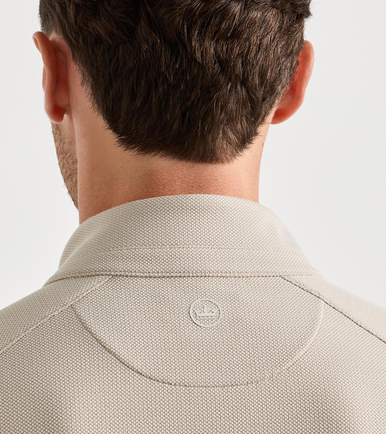 Cradle Piqu&eacute; Performance Quarter-Zip in Khaki - Alternate Image 3