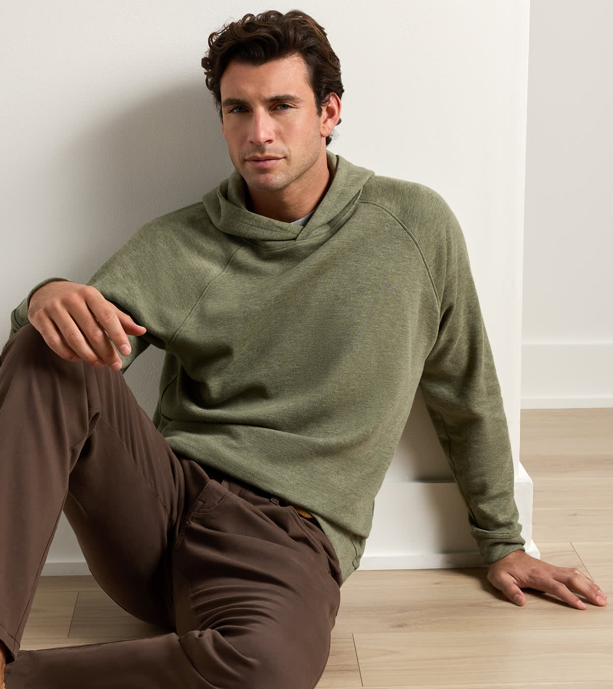 Crown Comfort Knit Hoodie in FATIGUE - Alternate Image 1