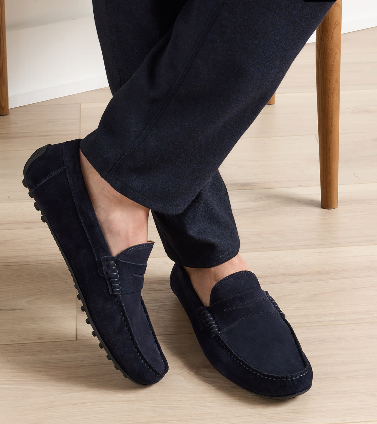 Suffolk Suede Driver in Navy - Alternate Image 1
