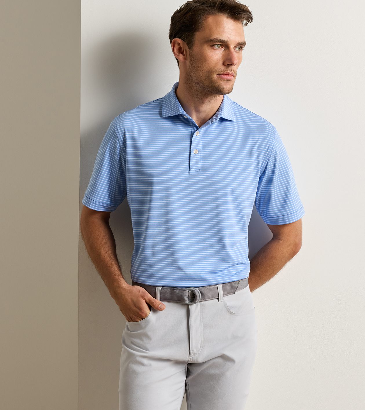 Merion Performance Jersey Polo in Estate Blue - Alternate Image 1