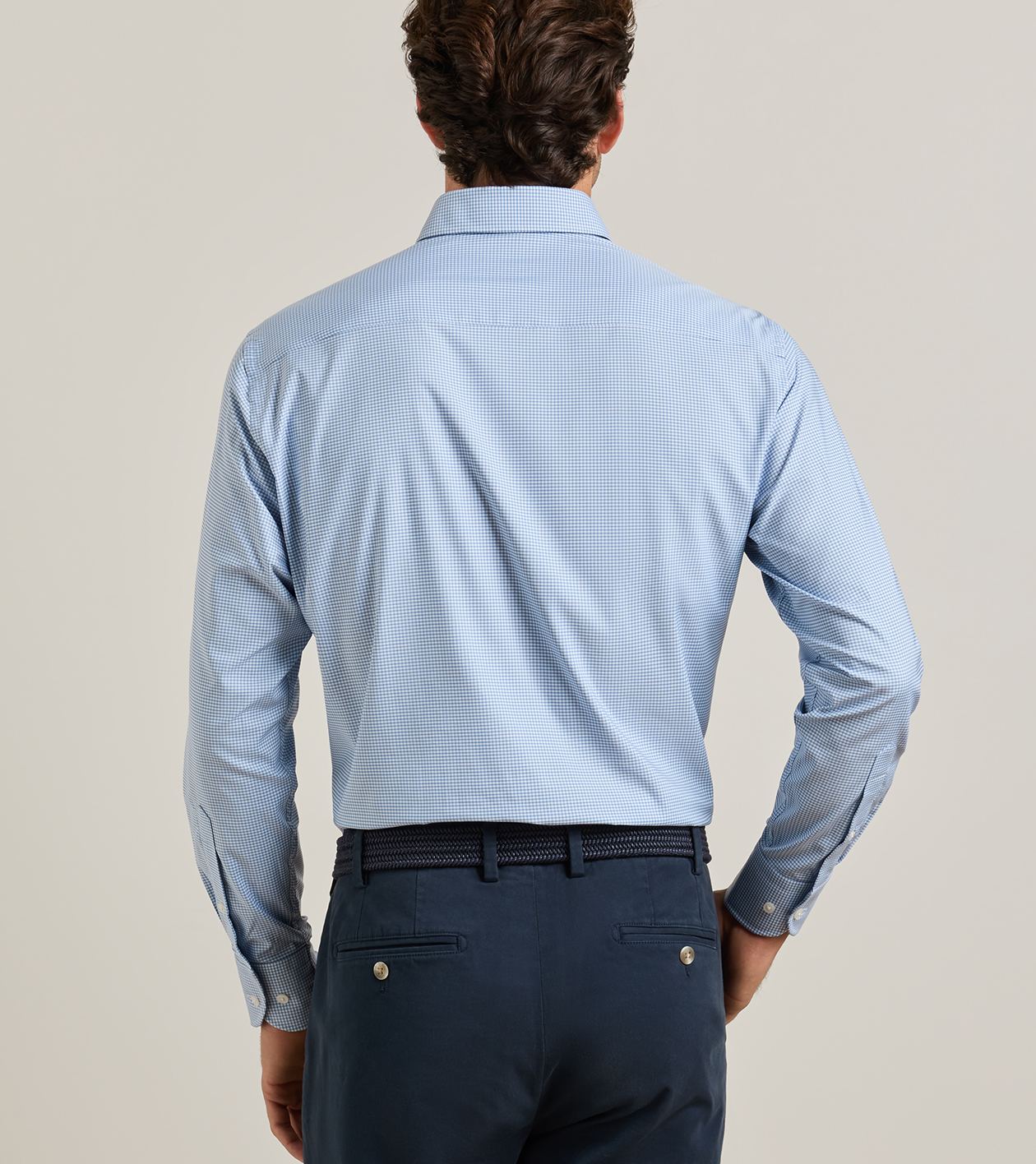Leo Performance Twill Sport Shirt in BLUE FREESIA - Alternate Image 2