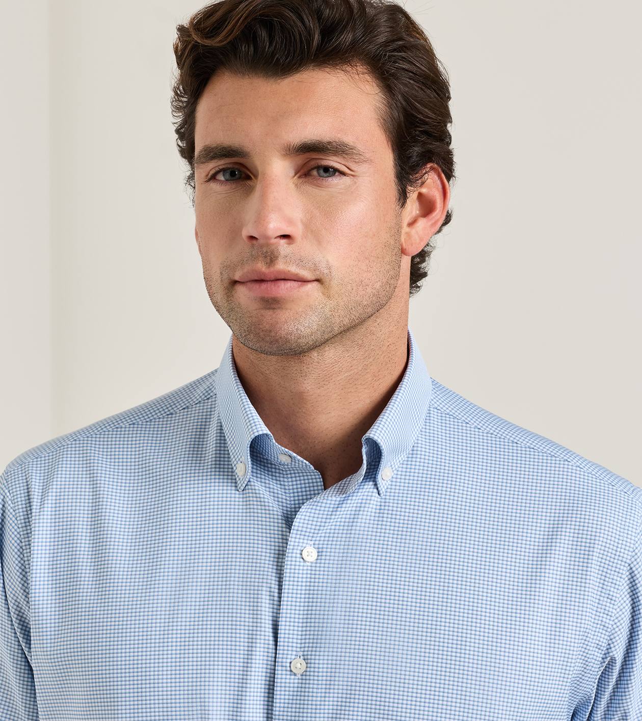 Leo Performance Twill Sport Shirt in BLUE FREESIA - Alternate Image 3