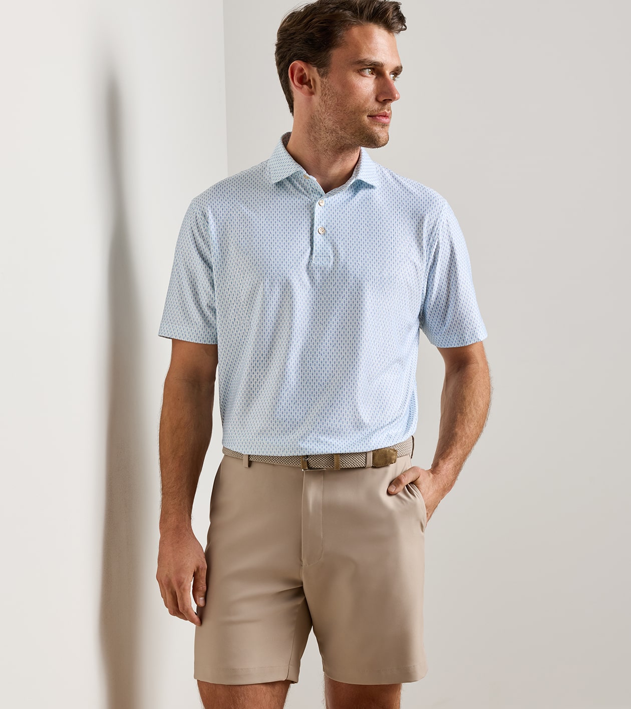 Weekend Wake Performance Jersey Polo in White - Alternate Image 1