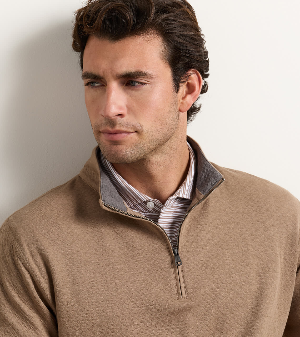 Ridgeline Knit Quarter Zip in SAWGRASS - Alternate Image 3