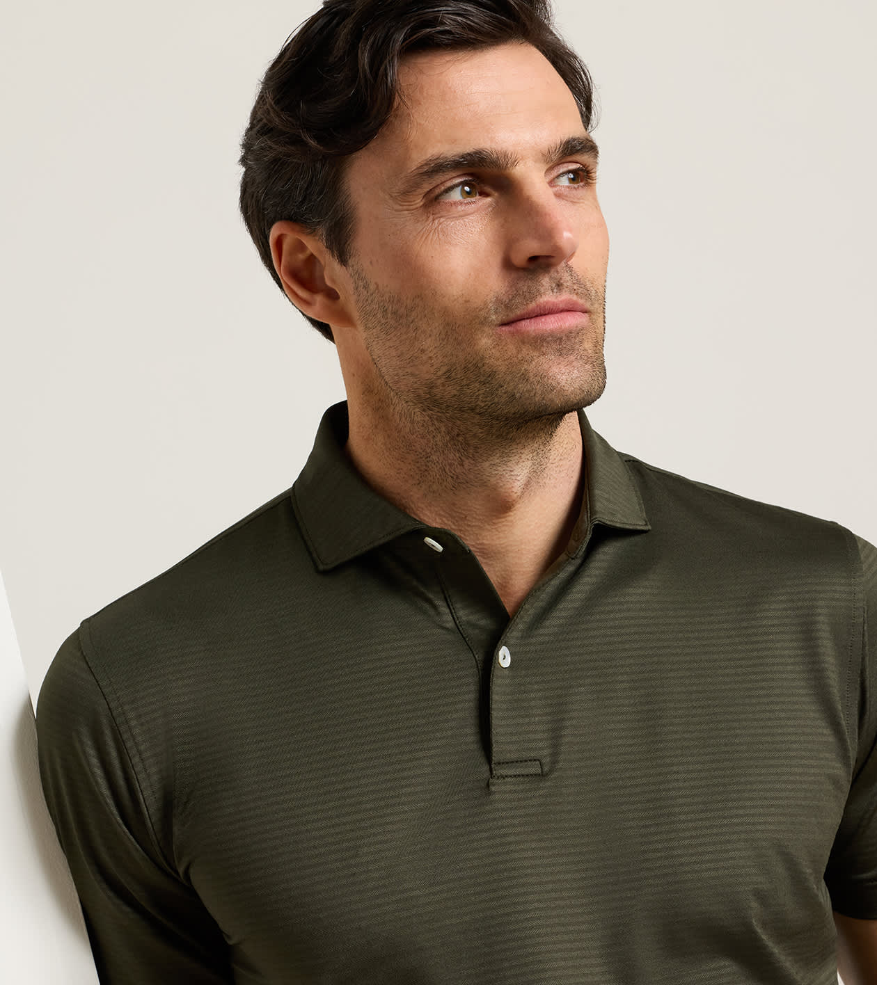 Empire Performance Jersey Polo in Dark Olive - Alternate Image 4