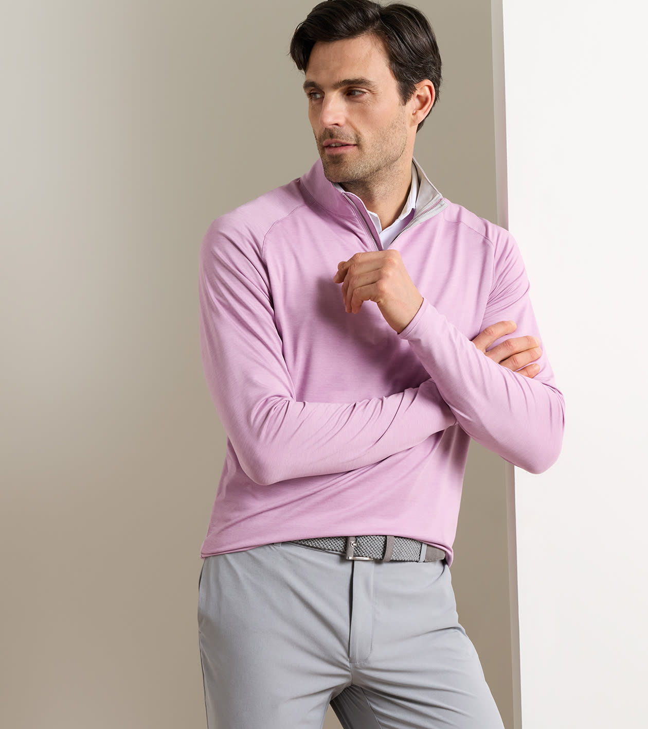 Stealth Performance Quarter-Zip in SOFT ORCHID - Alternate Image 1