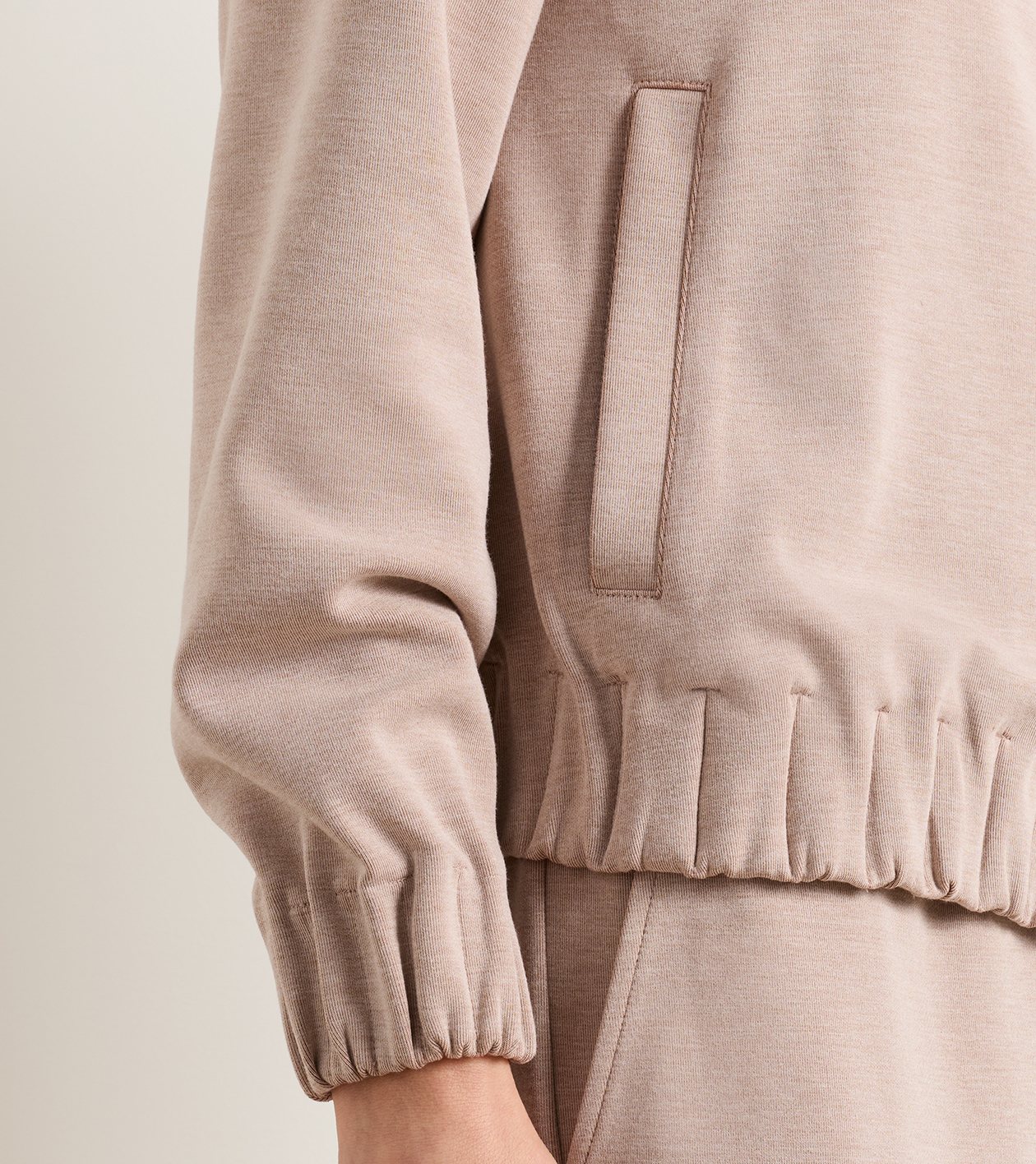 Flora Knit Melange Full-Zip Layer in CAMEL - Alternate Image 3