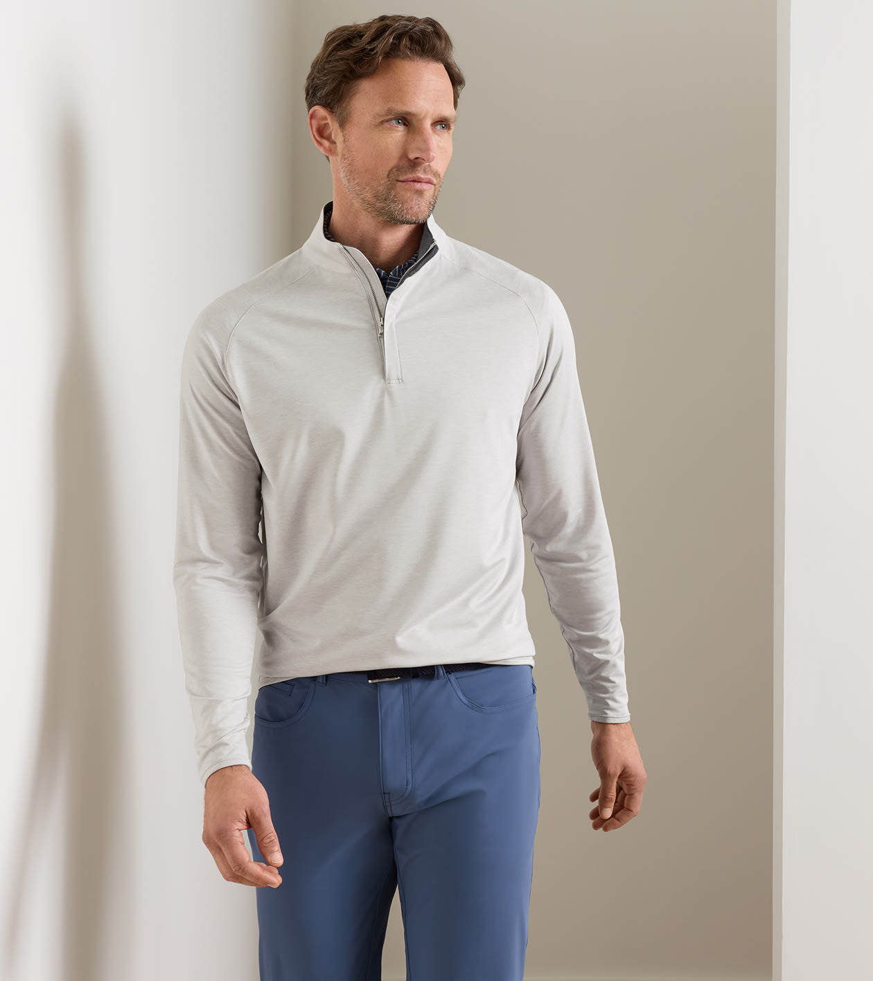 Stealth Performance Quarter-Zip in British Grey - Alternate Image 1