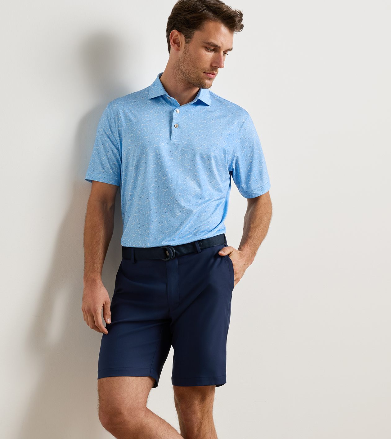Track Record Performance Jersey Polo in Cottage Blue - Alternate Image 1