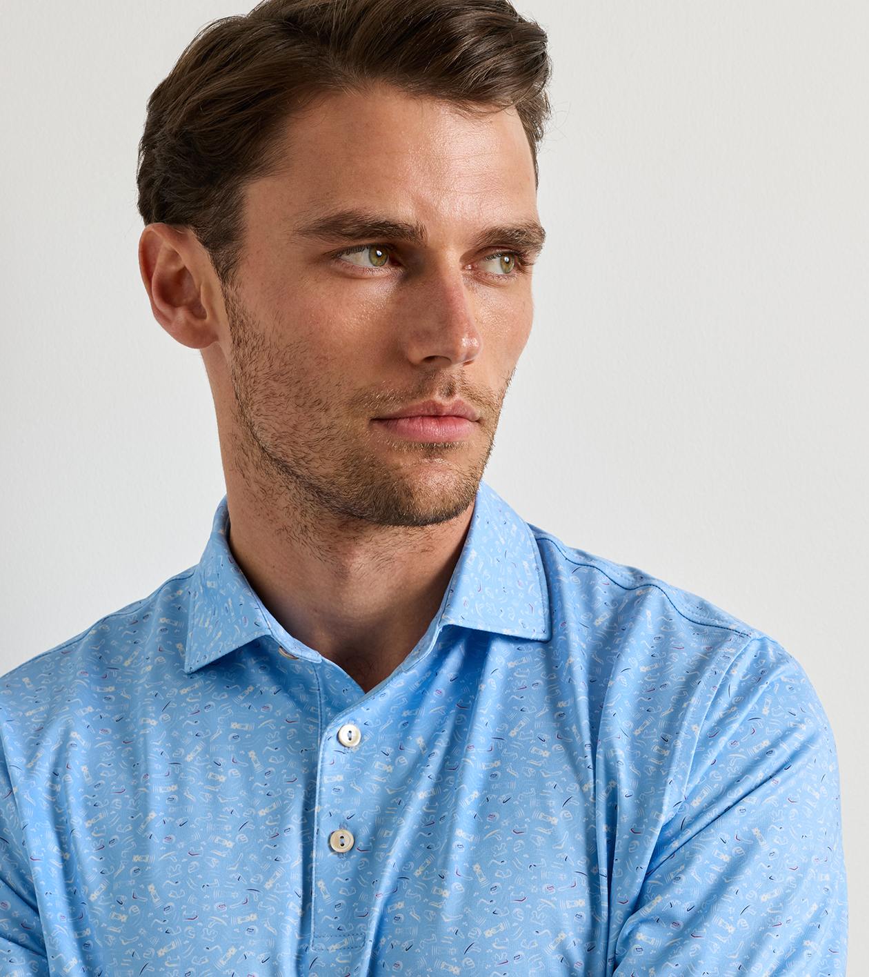 Track Record Performance Jersey Polo in Cottage Blue - Alternate Image 4