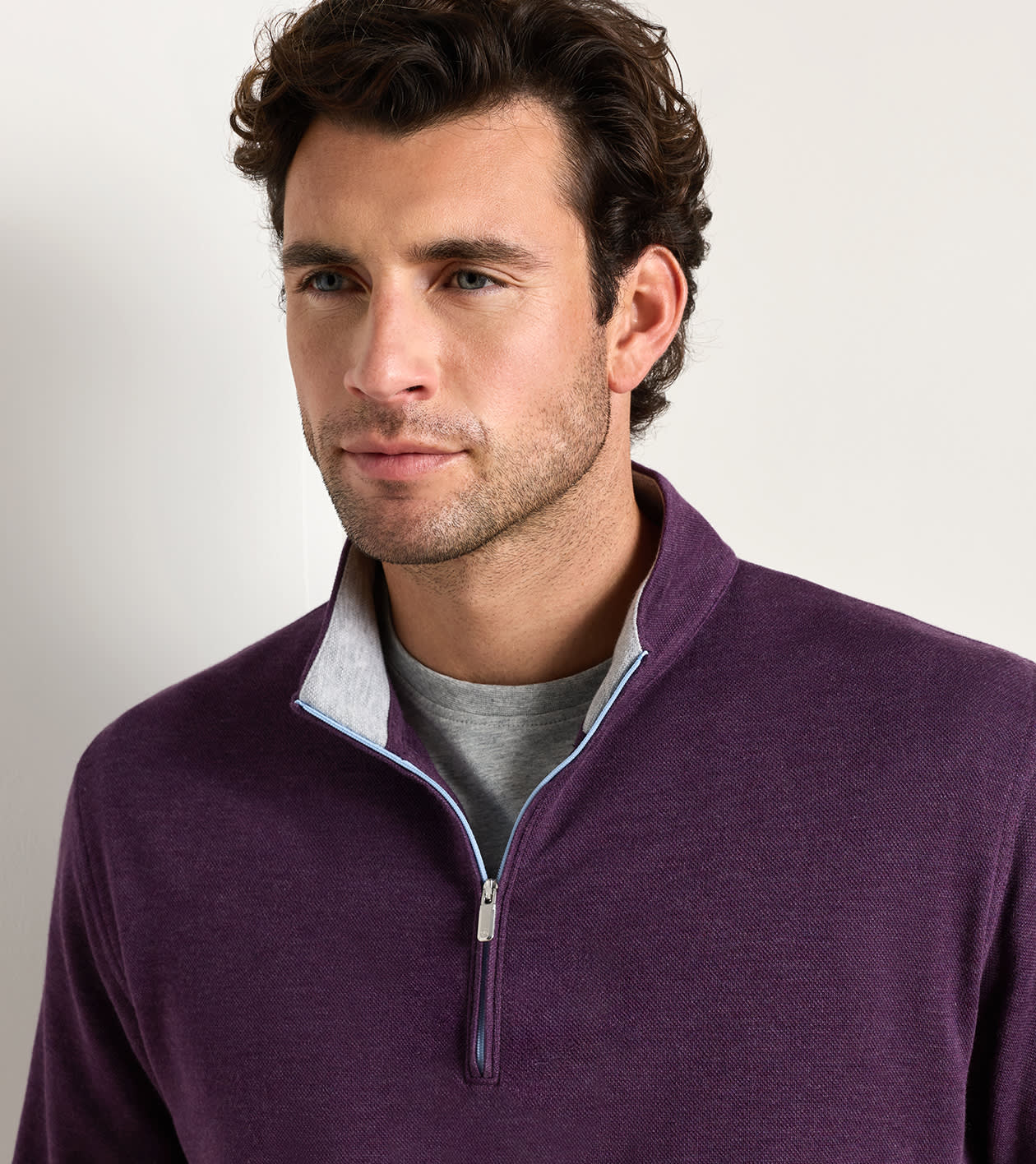 Crown Comfort Quarter-Zip Pullover in GRAPESEED - Alternate Image 3