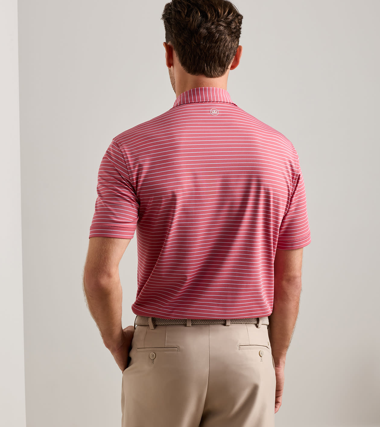 Oaks Performance Jersey Polo in RED CORAL - Alternate Image 2