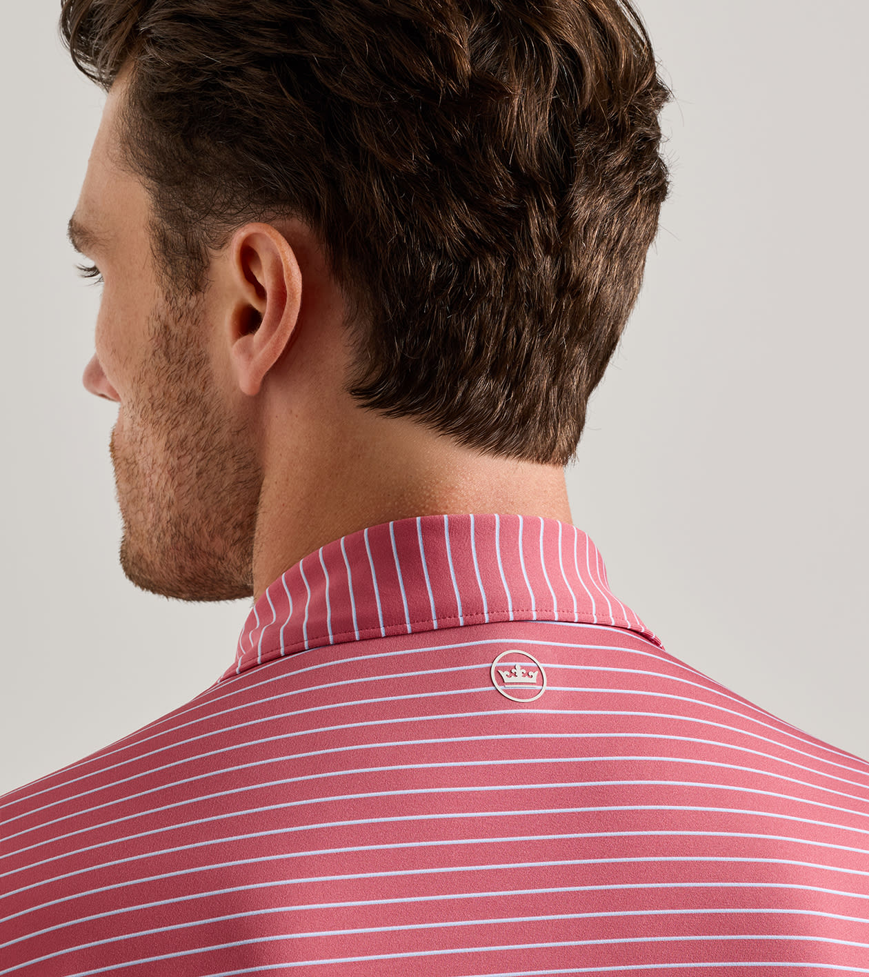 Oaks Performance Jersey Polo in RED CORAL - Alternate Image 3