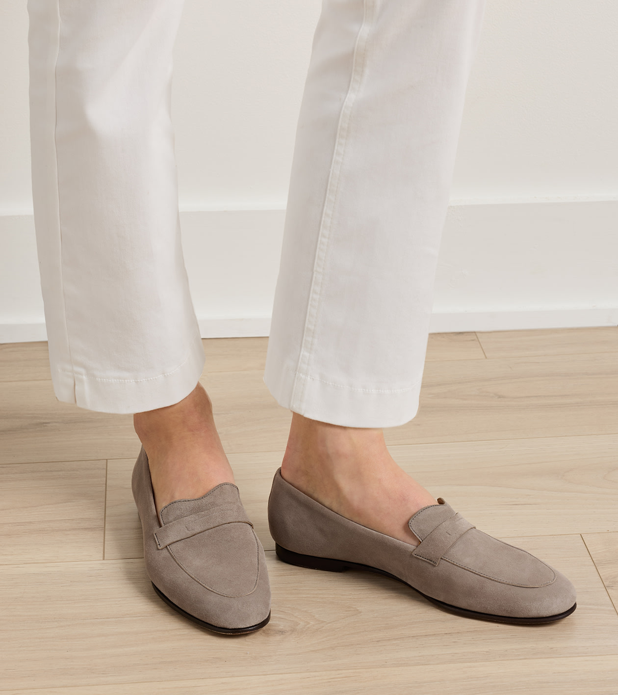 Amble Suede Penny Loafer in Taupe - Alternate Image 1