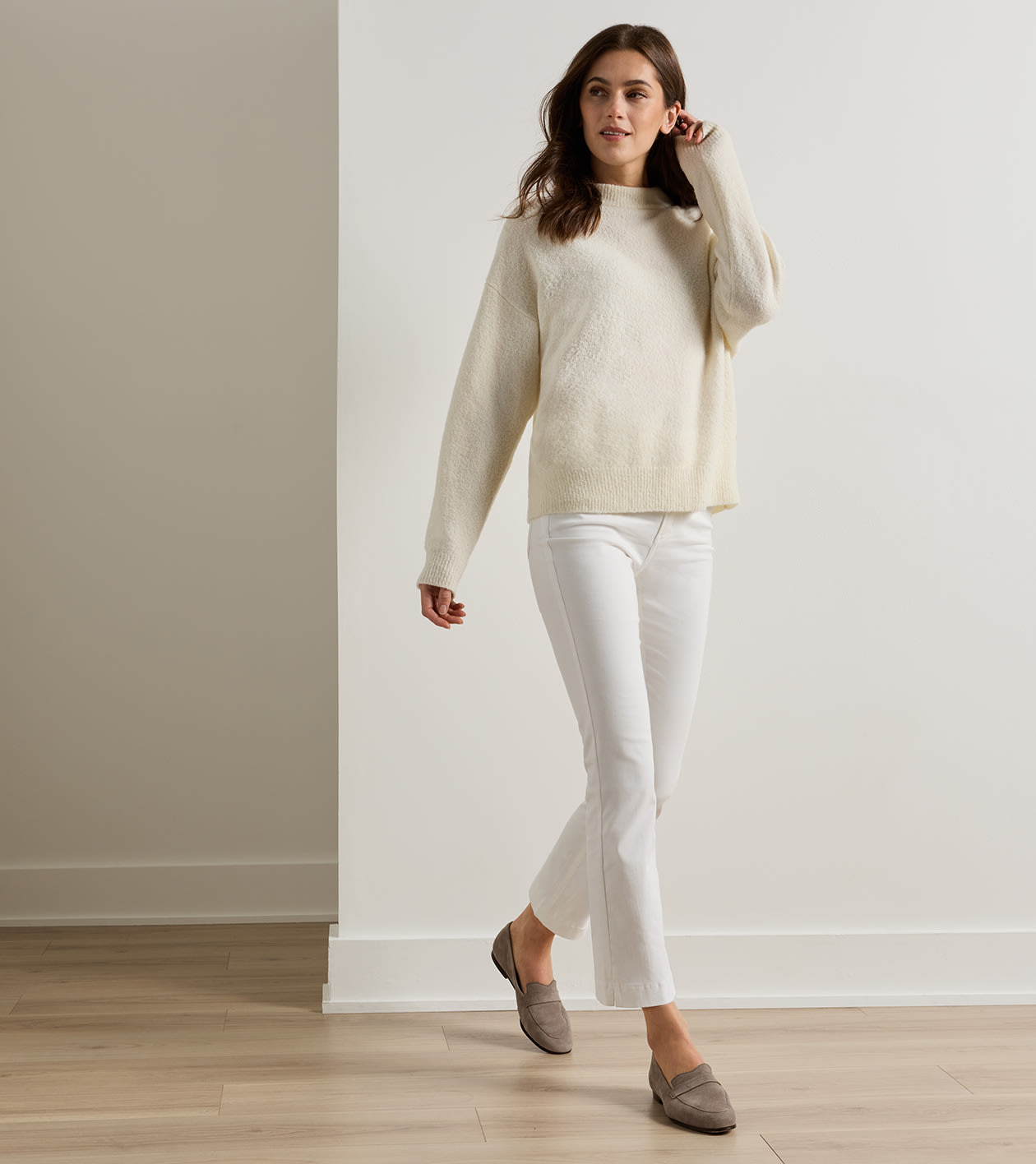 Amble Suede Penny Loafer in Taupe - Alternate Image 2