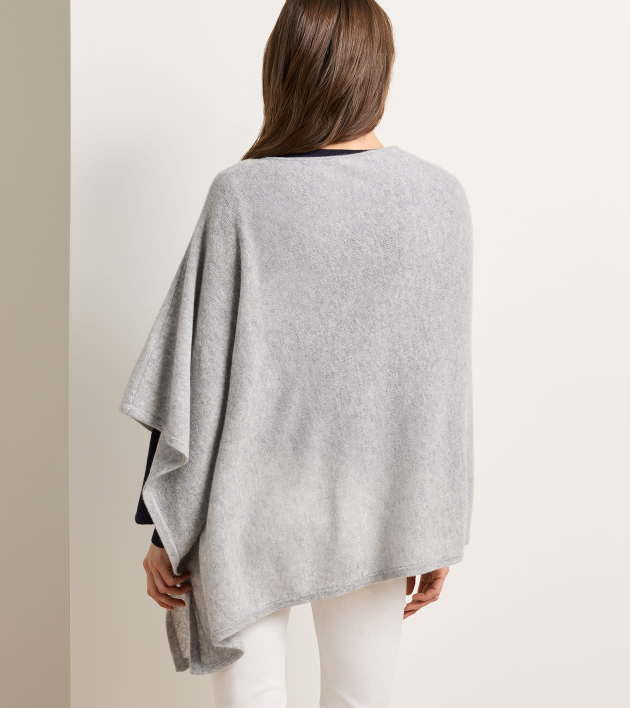 Cashmere Poncho in WHISPER GREY - Alternate Image 2
