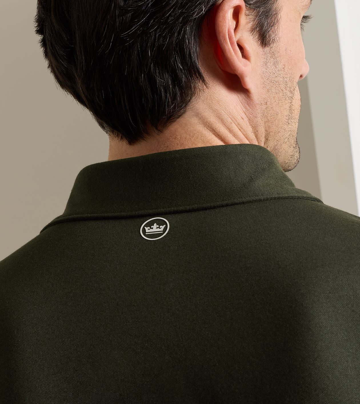 Solid Performance Jersey Polo in Dark Olive - Alternate Image 2