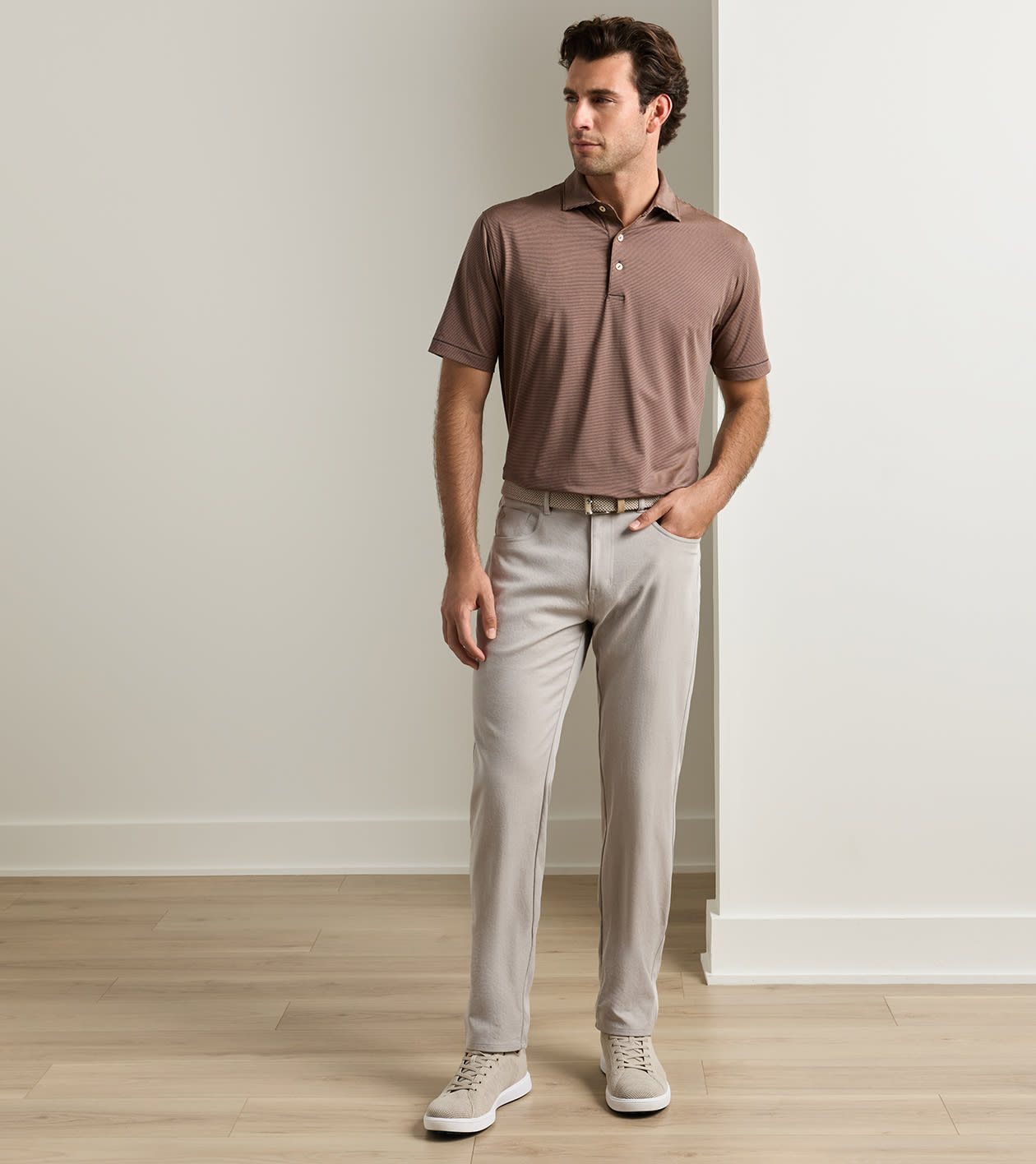 eb66 Melange Performance Five-Pocket Pant in Sand - Alternate Image 1