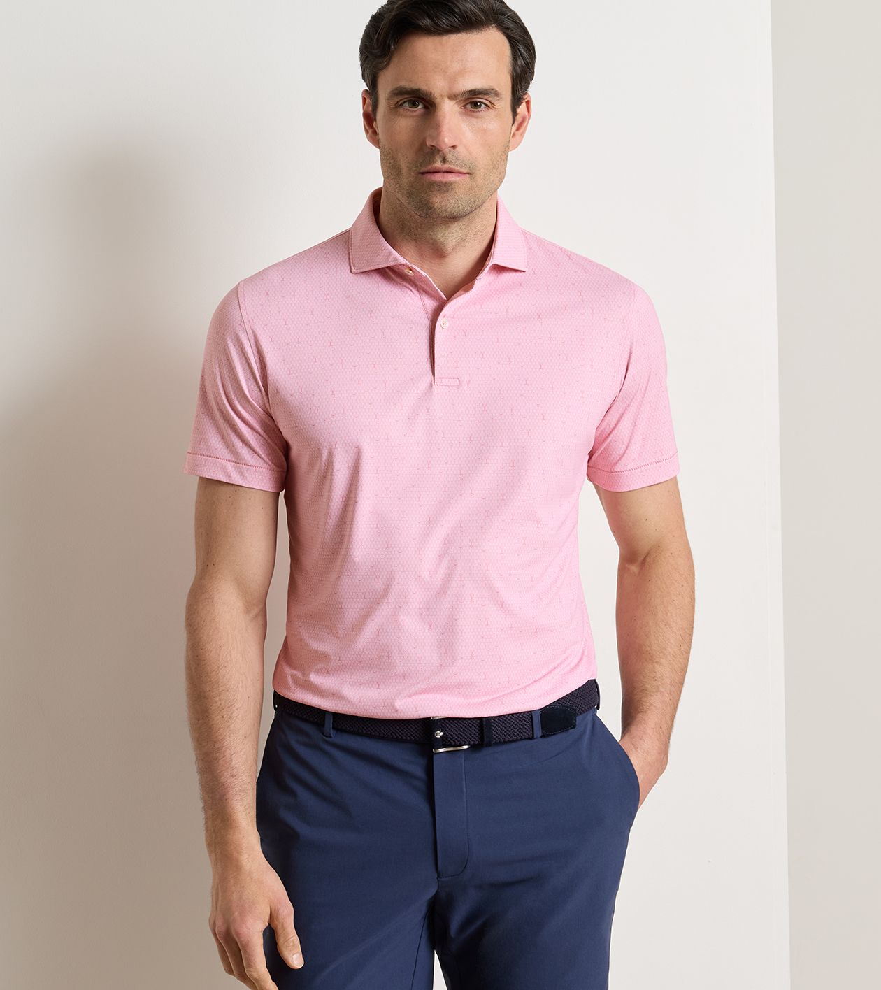 Fifty-Fifty Performance Jersey Polo in MELROSE PINK - Alternate Image 1