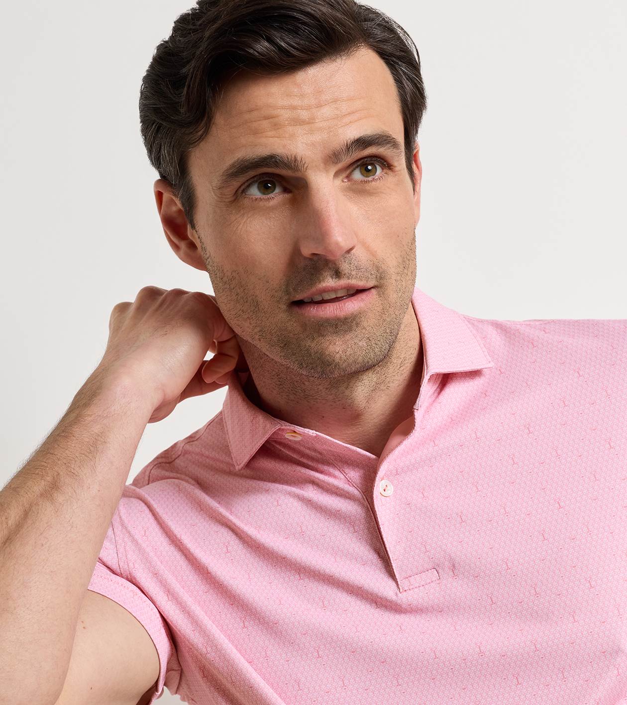 Fifty-Fifty Performance Jersey Polo in MELROSE PINK - Alternate Image 4