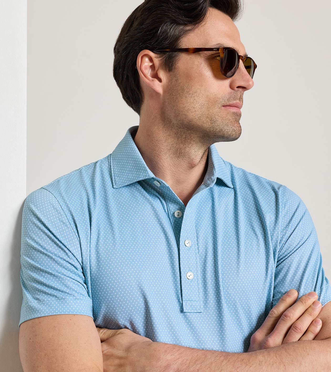 Nova Performance Jersey Polo in SEAFLOWER - Alternate Image 3