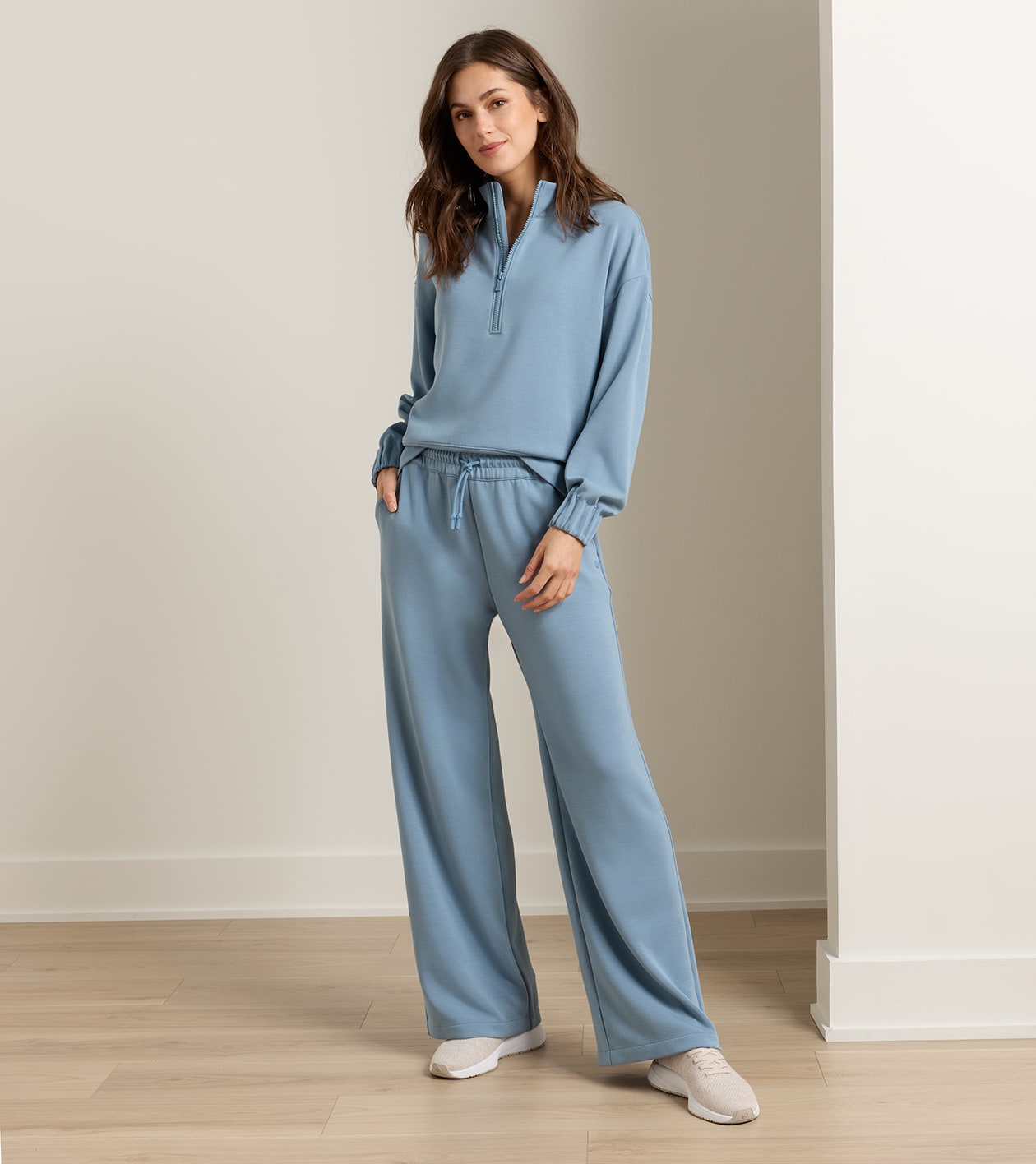 Flora Knit Track Pant in RAINWATER - Alternate Image 1