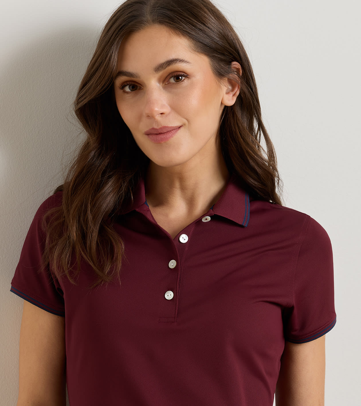 Canterbury Tipped Sport Mesh Short-Sleeve Polo in OXBLOOD / NAVY - Alternate Image 4