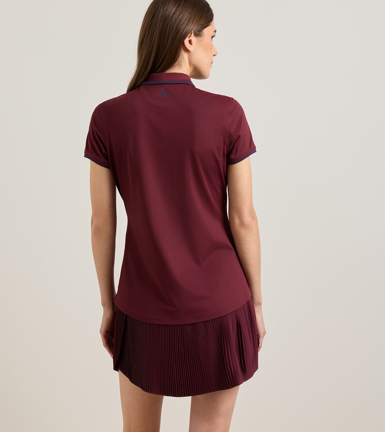 Canterbury Tipped Sport Mesh Short-Sleeve Polo in OXBLOOD / NAVY - Alternate Image 2