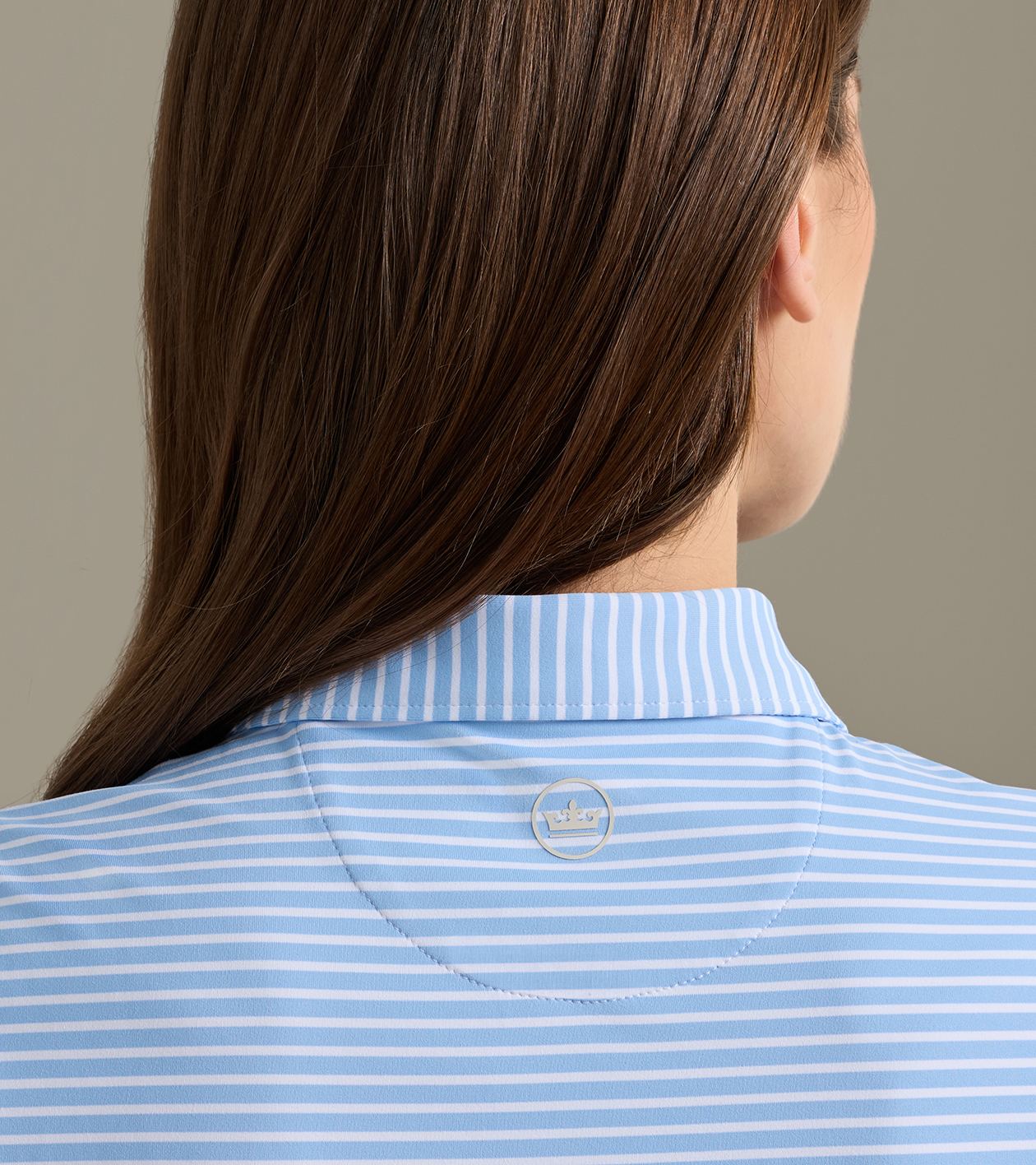 Harbour Stripe Short-Sleeve Jersey Polo in Cottage Blue - Alternate Image 3