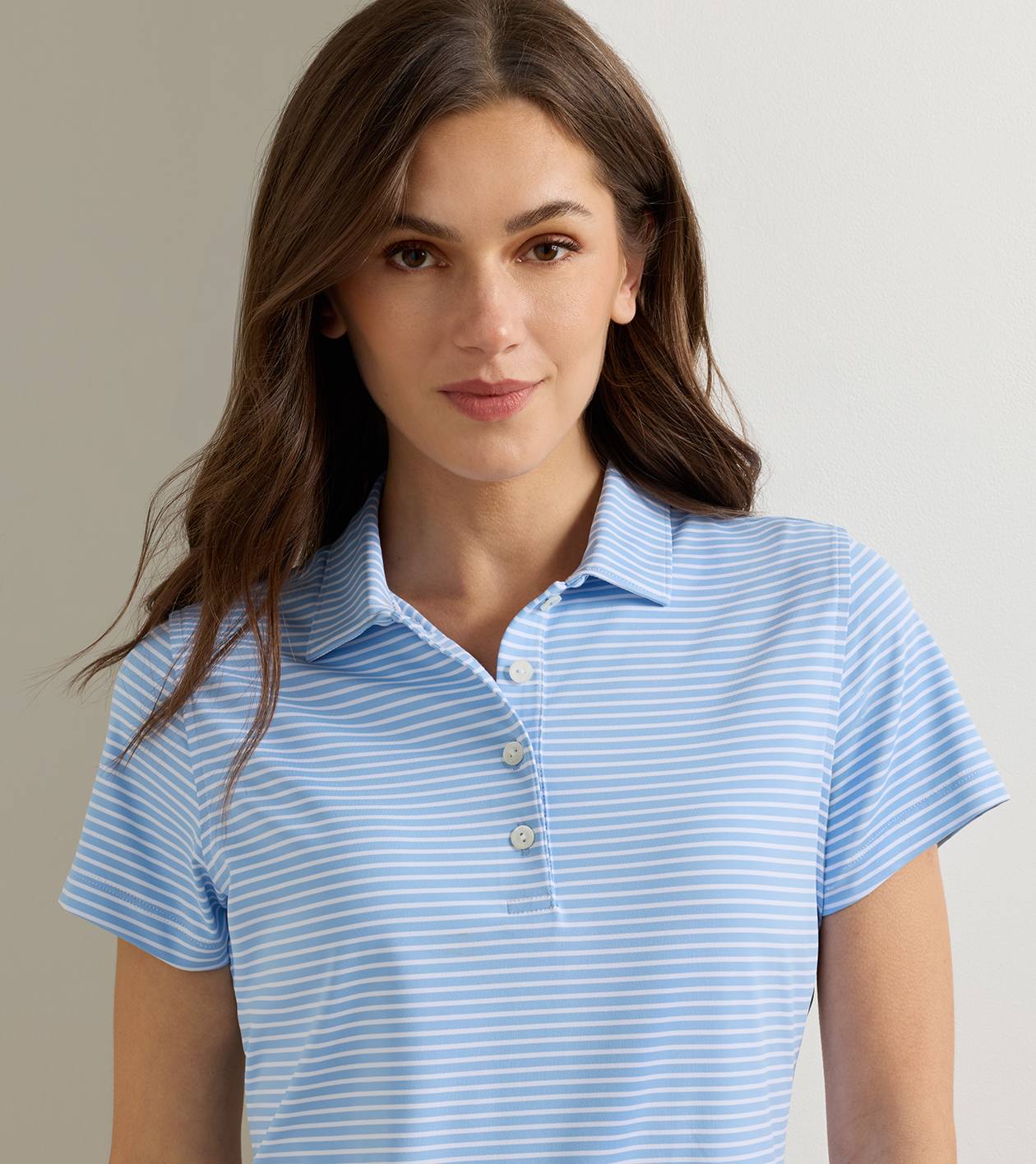 Harbour Stripe Short-Sleeve Jersey Polo in Cottage Blue - Alternate Image 4