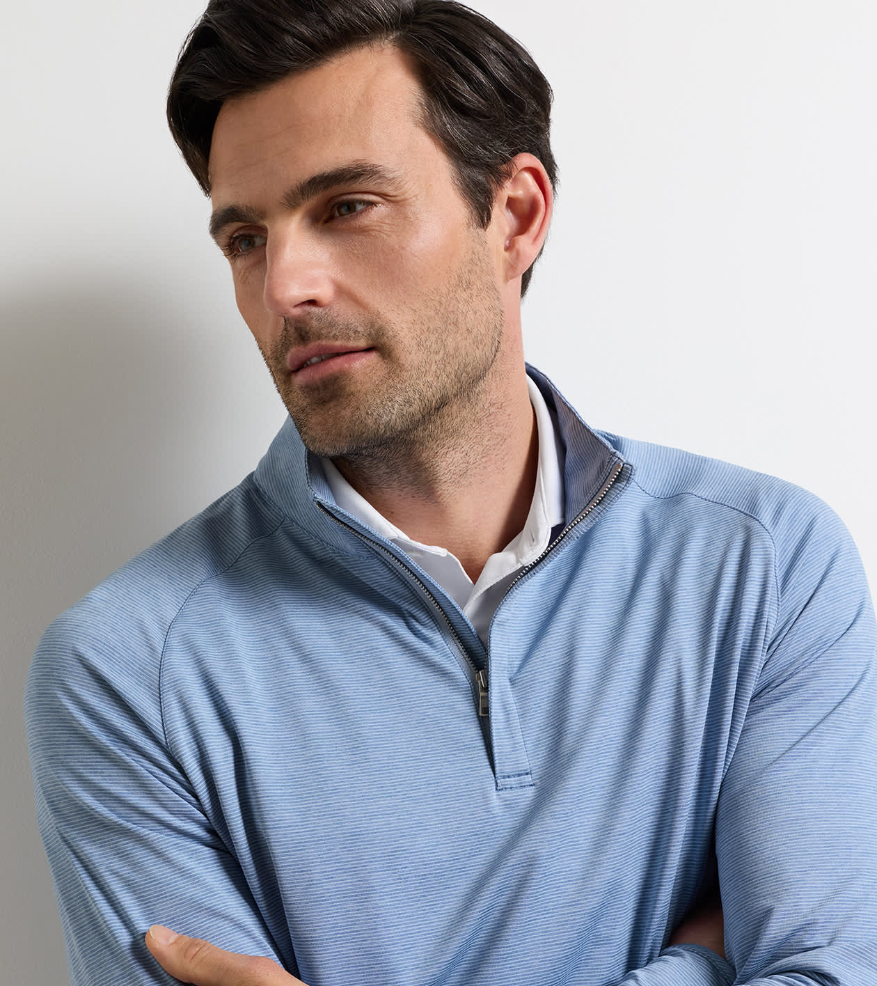 Stealth Stripe Performance Quarter-Zip in WINDY BLUE - Alternate Image 3