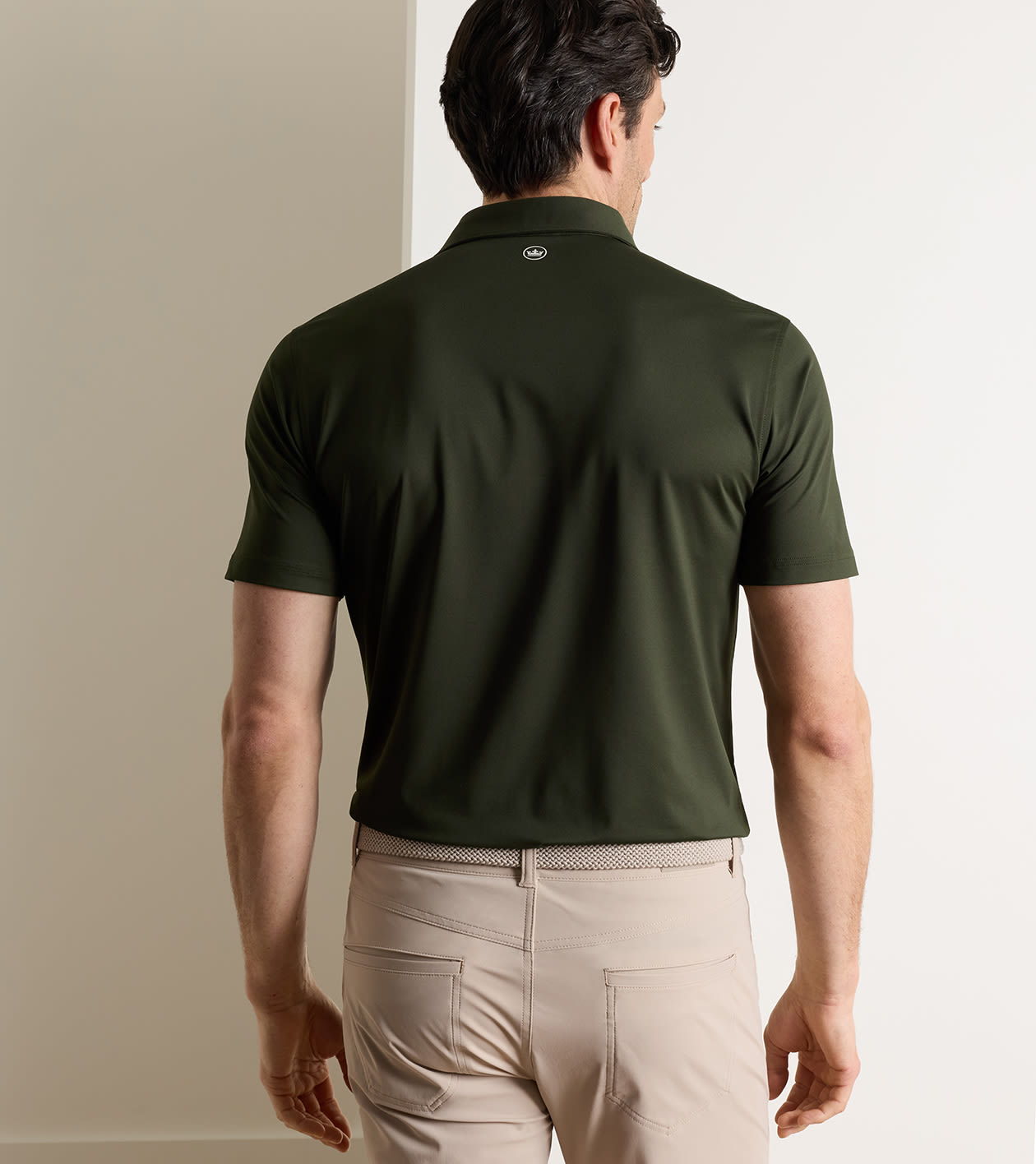Albatross Cotton-Blend Piqu&eacute; Polo in Dark Olive - Alternate Image 2