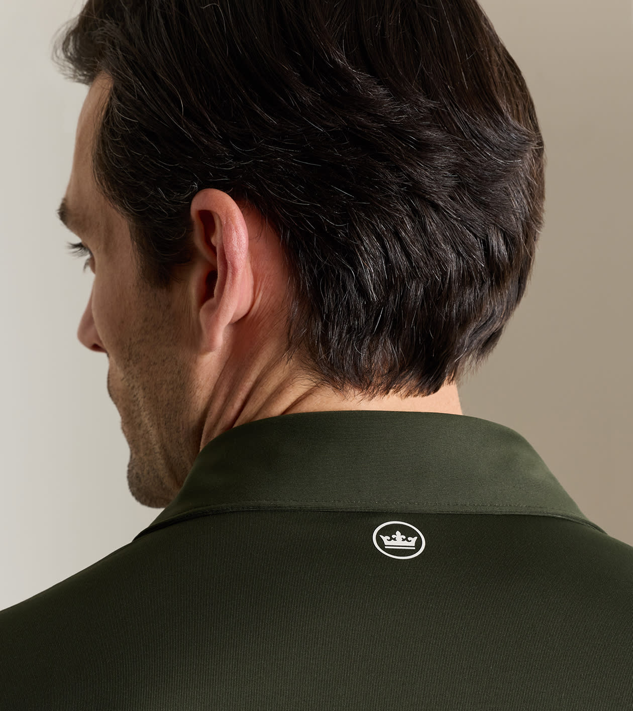 Albatross Cotton-Blend Piqu&eacute; Polo in Dark Olive - Alternate Image 3