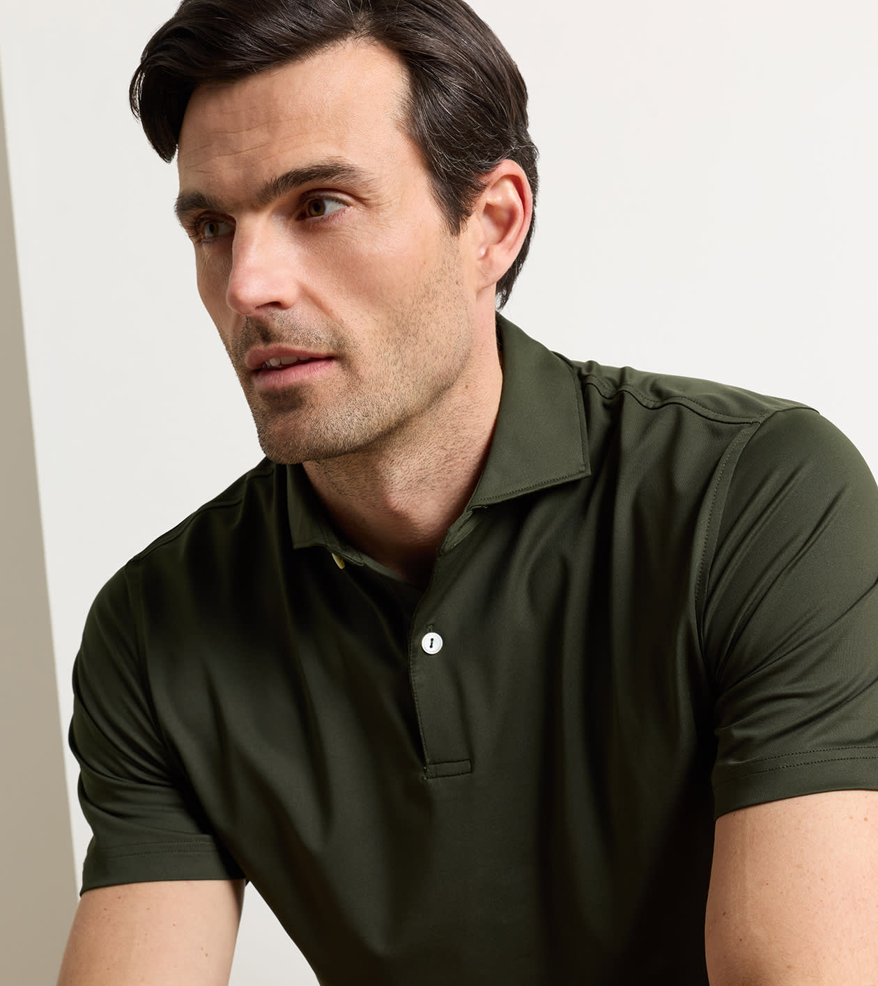 Albatross Cotton-Blend Piqu&eacute; Polo in Dark Olive - Alternate Image 4