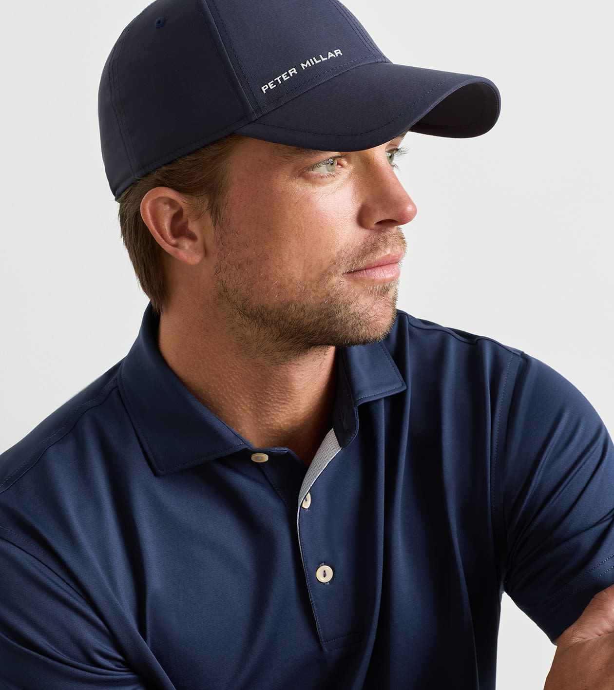 Solid Performance Jersey Polo in Navy - Alternate Image 3