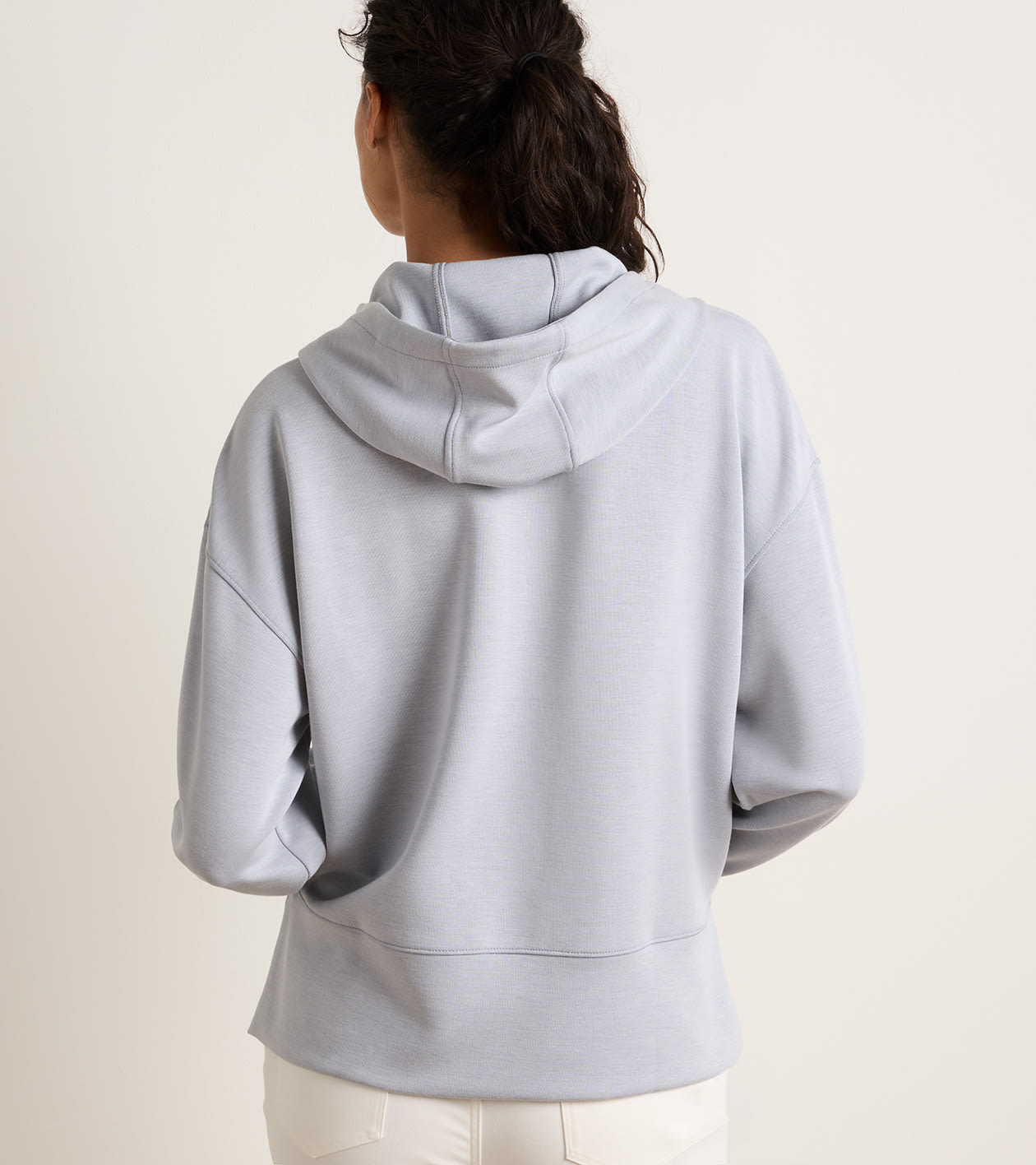 Flora Knit Melange Hoodie in Light Grey - Alternate Image 2